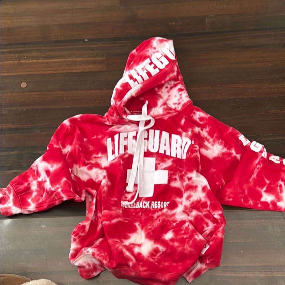Red and White Lifeguard Hoodie
